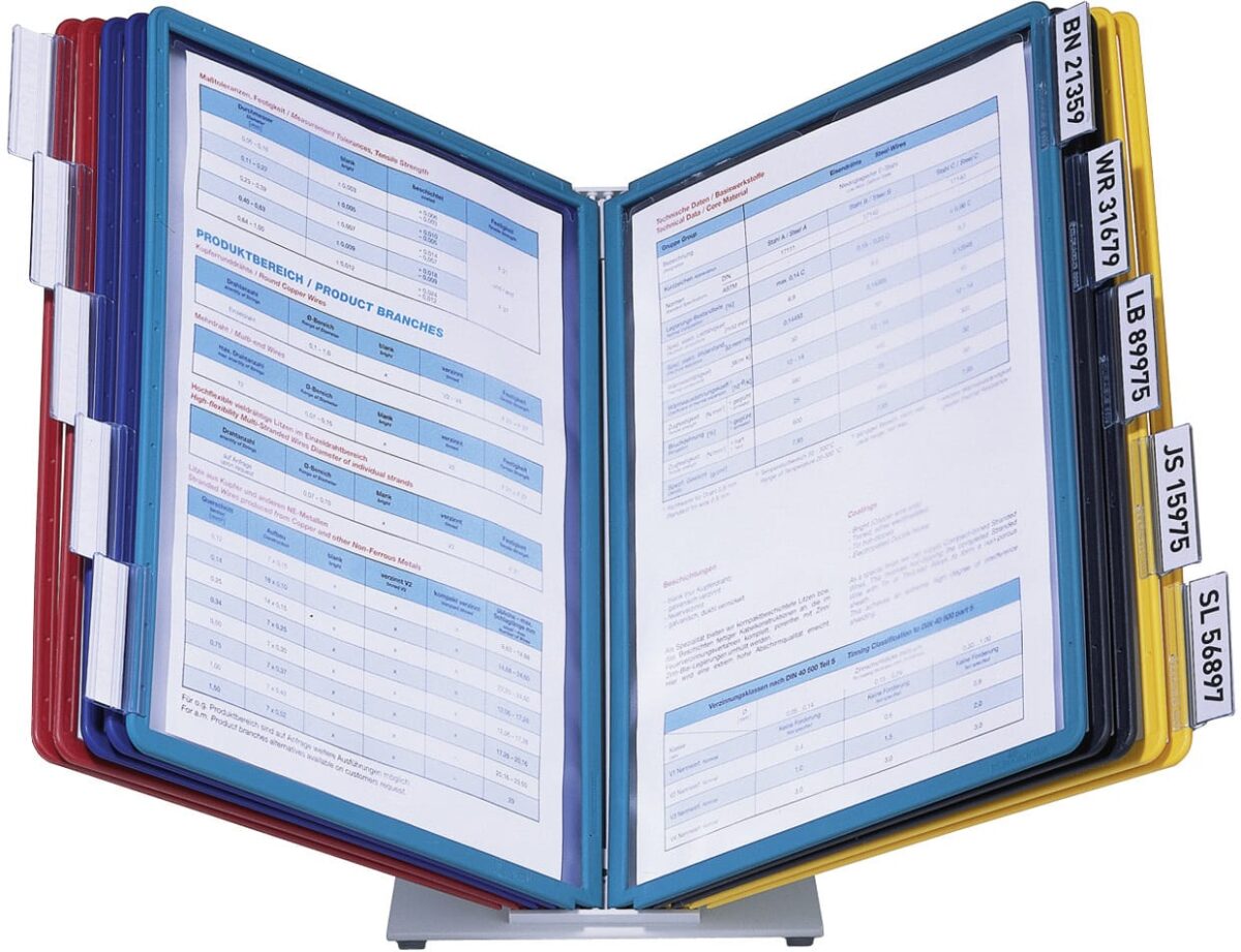 DURABLE Displaysystem VARIO Table 10 557000 farbig, 10 Sichttafeln A4 – Hochwertig & günstig bei ShopDeca