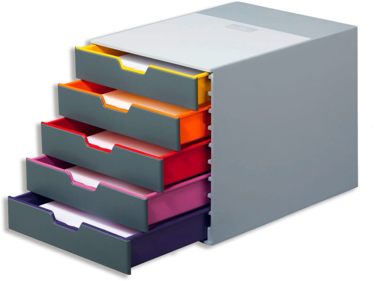 DURABLE Schubladenbox Varicolor 5 -C4 760527 farbige Griffe, 5 Schubladen – Hochwertig & günstig bei ShopDeca