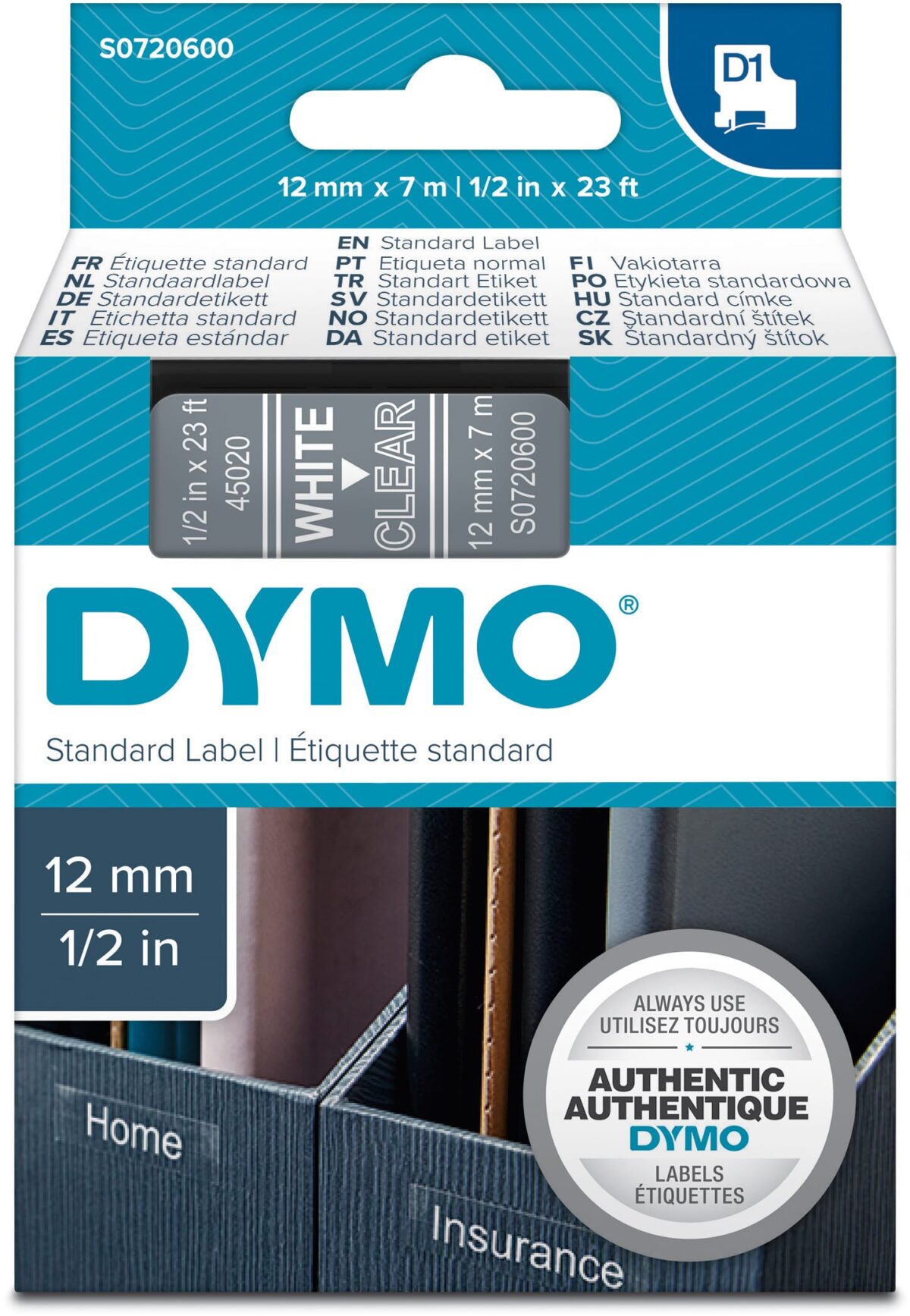 DYMO Schriftband D1 weiss/transp. S0720600 12mm/7m – Hochwertig & günstig bei ShopDeca