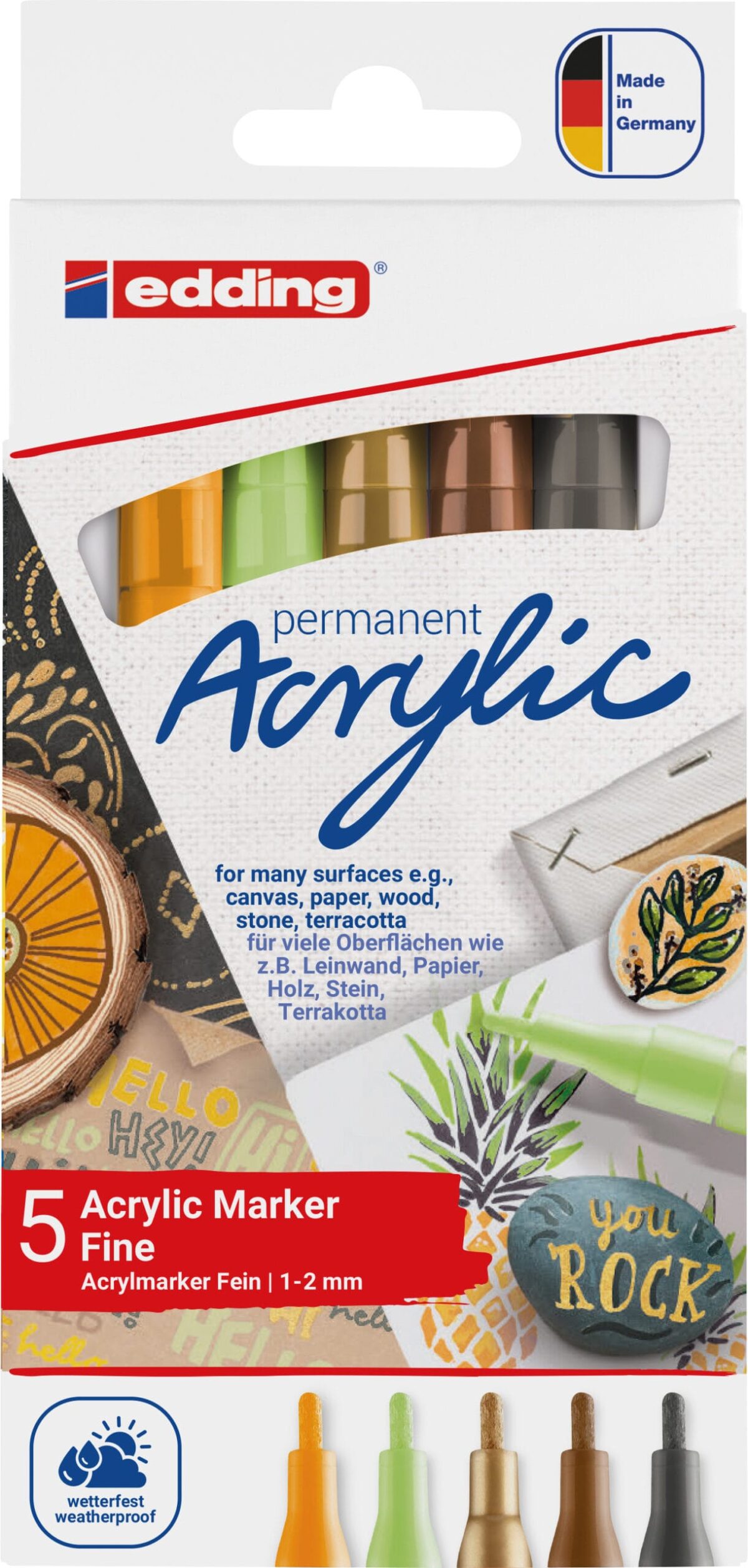 EDDING Acrylmarker 5300 1-2mm 4-5300-5S-1 Nature Set 5 Stück – Hochwertig & günstig bei ShopDeca