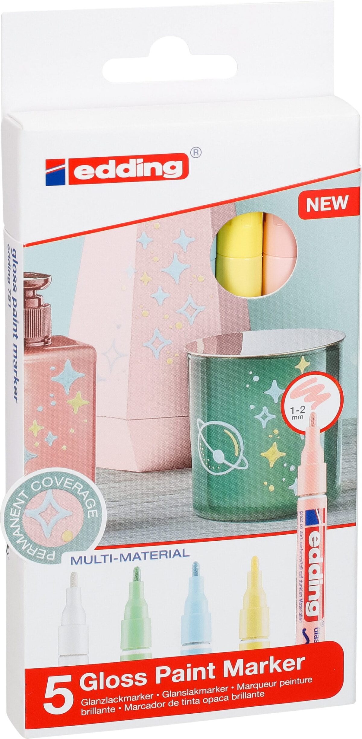 EDDING Gloss Paintmarker 751 1-2mm 751-E5-pas pastell 5 Stück – Hochwertig & günstig bei ShopDeca