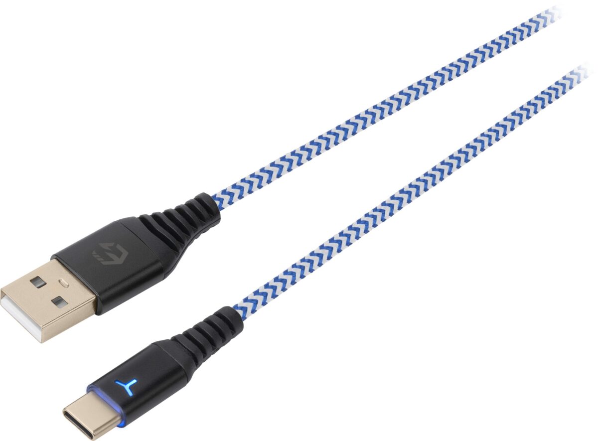 EGOGEAR Charging Cable Type-C 3m SCH10-P5-WH braided, PS5, White,Blue – Hochwertig & günstig bei ShopDeca