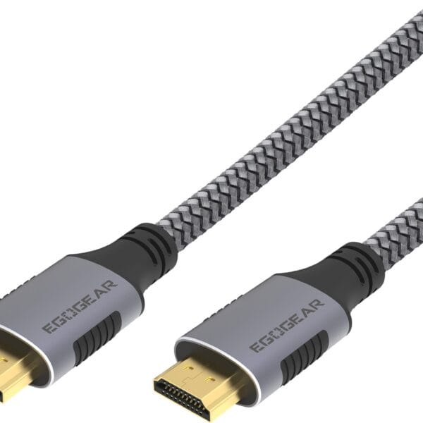 EGOGEAR HDMI Cable Universal 2m SCH20-HD-GY braided 4k,8k, Grey,Black