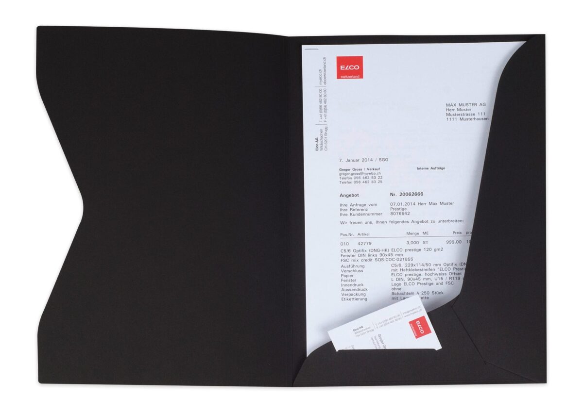 ELCO Offertmappe Prestige A4 29450.11 schwarz, 270gm2 10 Stk. – Hochwertig & günstig bei ShopDeca