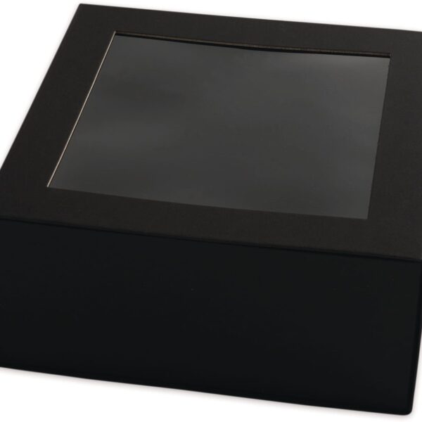 ELCO Geschenkbox m. grossem Fenster 82115.11 schwarz, 22x22x10cm 5 Stk.