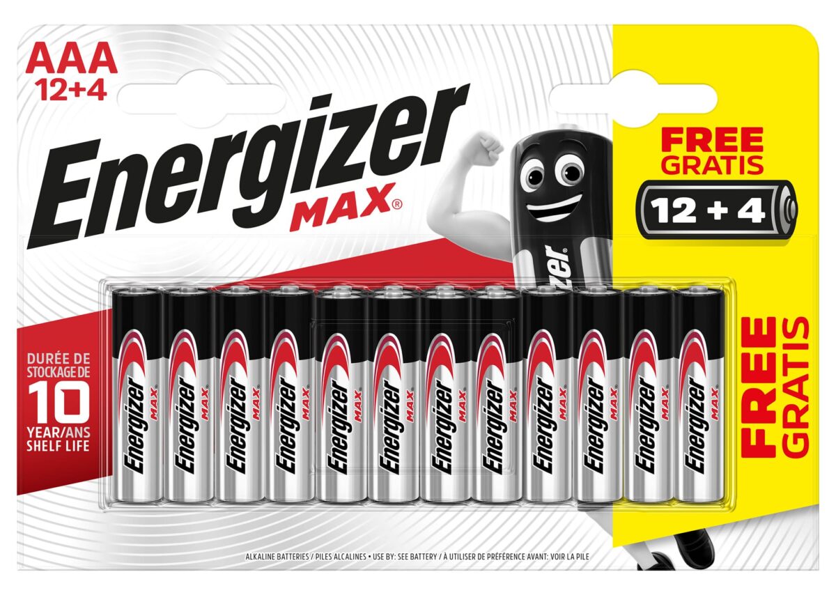 ENERGIZER Batterien Max AAA 1.5V E301532500 Blister 12+4 Stück – Hochwertig & günstig bei ShopDeca