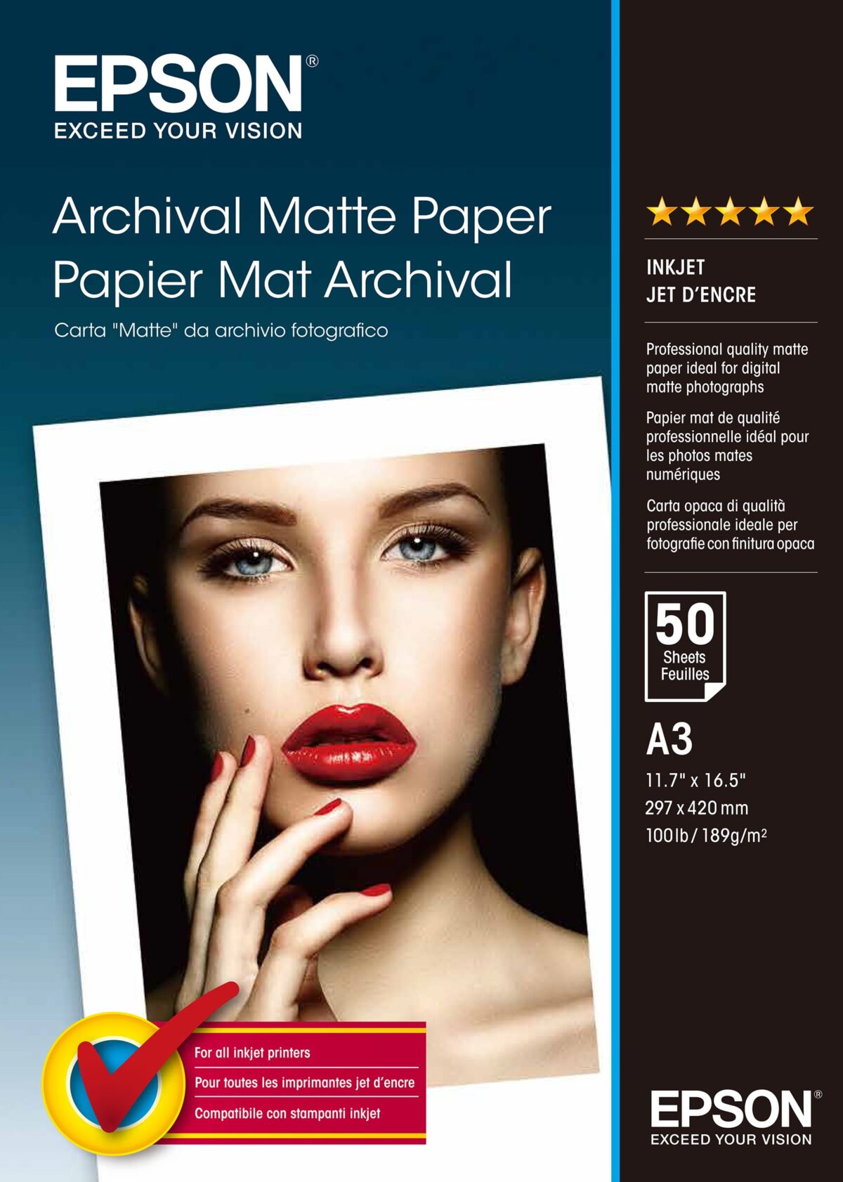 EPSON Archival Matt Paper A3 S041344 InkJet 189g 50 Blatt – Hochwertig & günstig bei ShopDeca