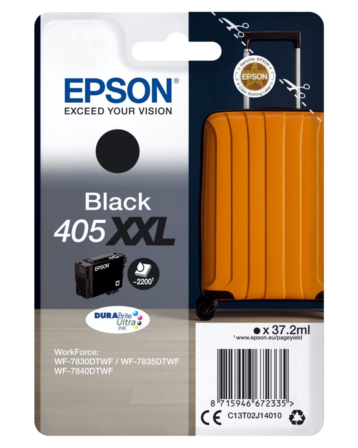 EPSON Tintenpatrone 405XXL schwarz T02J14010 WF-7830/7835/7840 2200 Seiten – Hochwertig & günstig bei ShopDeca