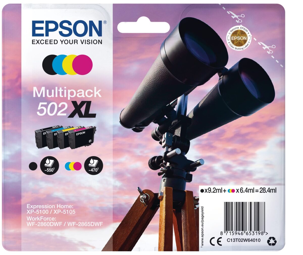 EPSON Multipack Tinte 502XL CMYBK T02W640 WF-2860/XP-5100 4-color – Hochwertig & günstig bei ShopDeca