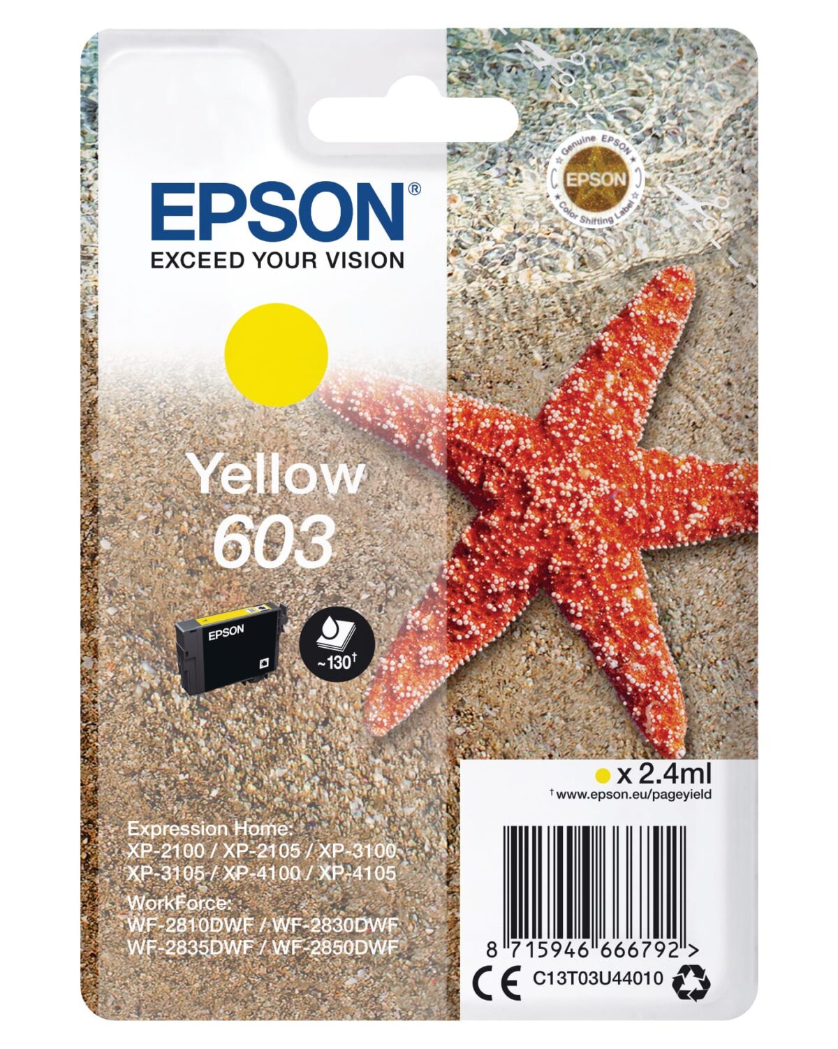 EPSON Tintenpatrone 603 yellow T03U44010 XP-2100 130 Seiten – Hochwertig & günstig bei ShopDeca