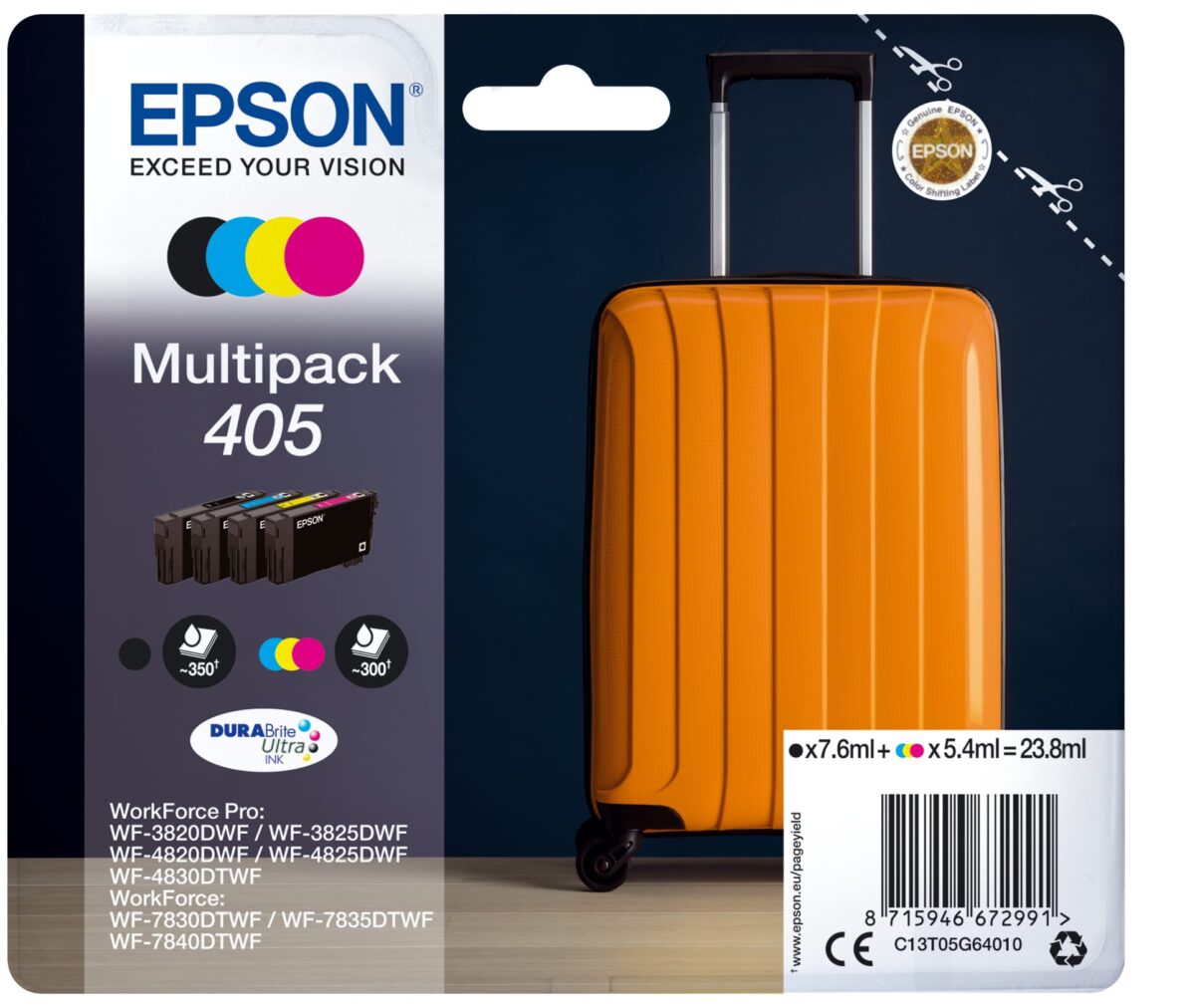 EPSON Multipack Tinte 405 CMYBK T05G64010 WF-7830DTWF 4-color – Hochwertig & günstig bei ShopDeca