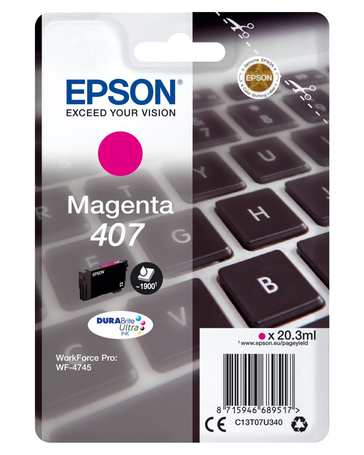 EPSON Tintenpatrone L magenta T07U340 WF-4745 1900 Seiten – Hochwertig & günstig bei ShopDeca