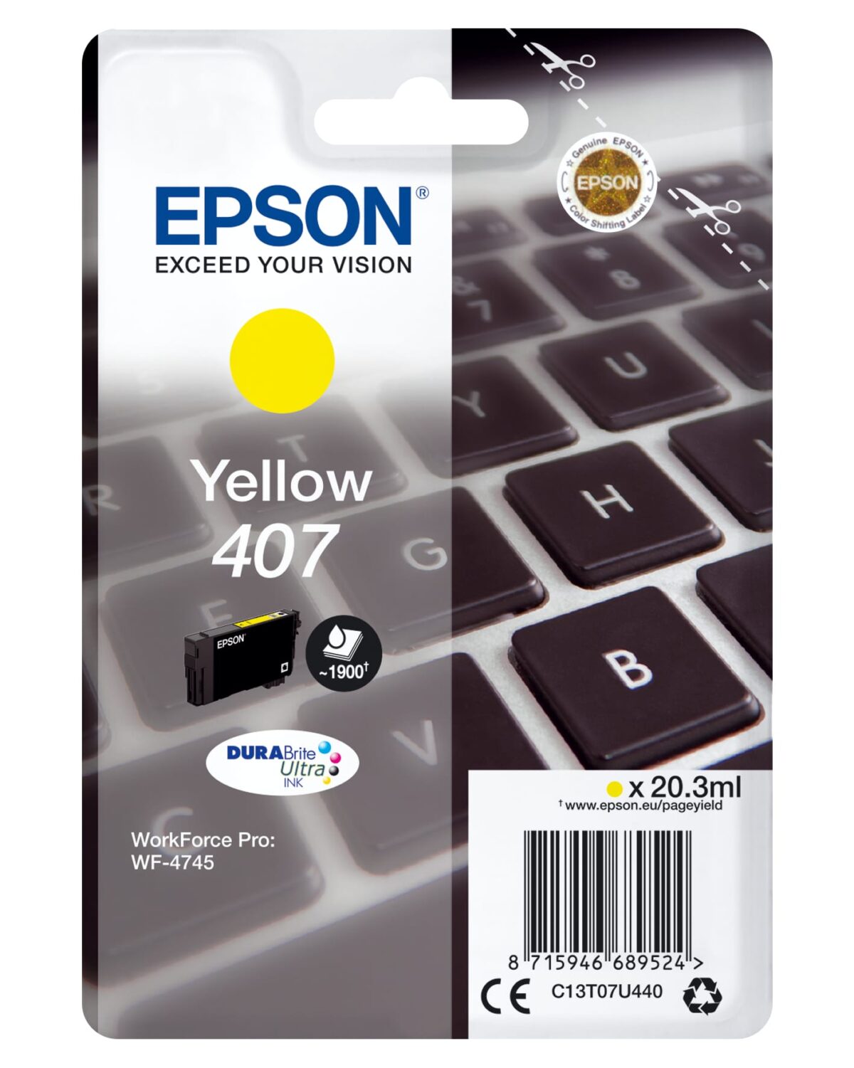EPSON Tintenpatrone L yellow T07U440 WF-4745 1900 Seiten – Hochwertig & günstig bei ShopDeca