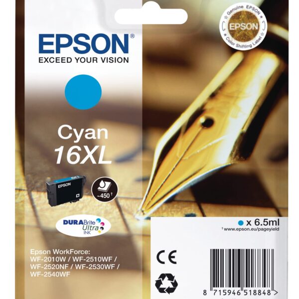 EPSON Tintenpatrone 16XL cyan T163240 WF 2010/2540 450 Seiten
