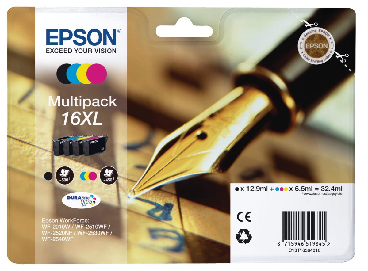 EPSON Multipack Tinte XL CMYBK T163640 WF 2010/2540 450/500 Seiten – Hochwertig & günstig bei ShopDeca