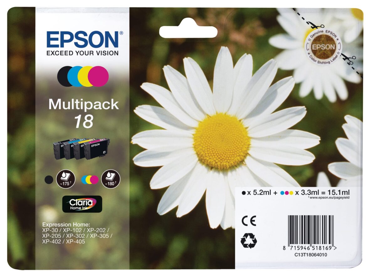 EPSON Multipack Tinte CMYBK T180640 XP 30/405 180/175 Seiten – Hochwertig & günstig bei ShopDeca