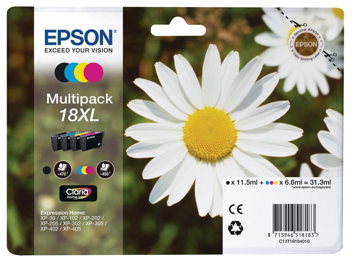 EPSON Multipack Tinte XL CMYBK T181640 XP 30/405 450/470 Seiten – Hochwertig & günstig bei ShopDeca