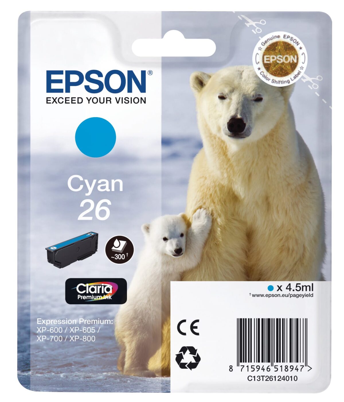 EPSON Tintenpatrone cyan T261240 XP 700/800 300 Seiten – Hochwertig & günstig bei ShopDeca