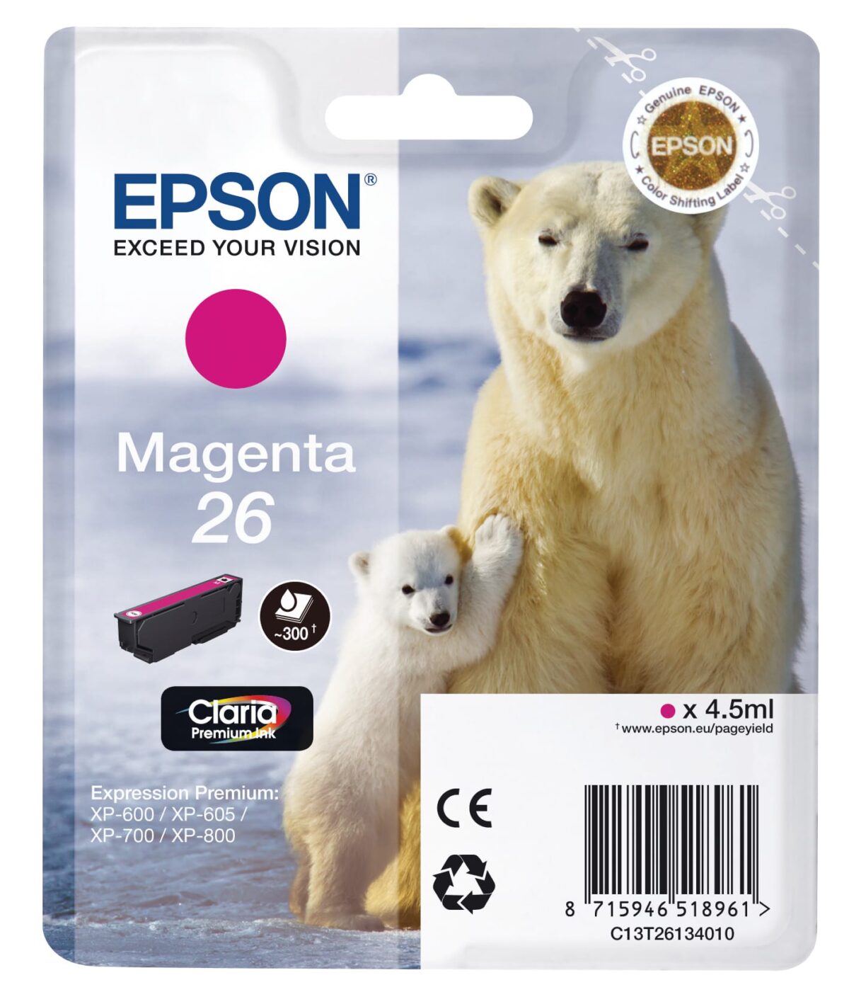 EPSON Tintenpatrone magenta T261340 XP 700/800 300 Seiten – Hochwertig & günstig bei ShopDeca