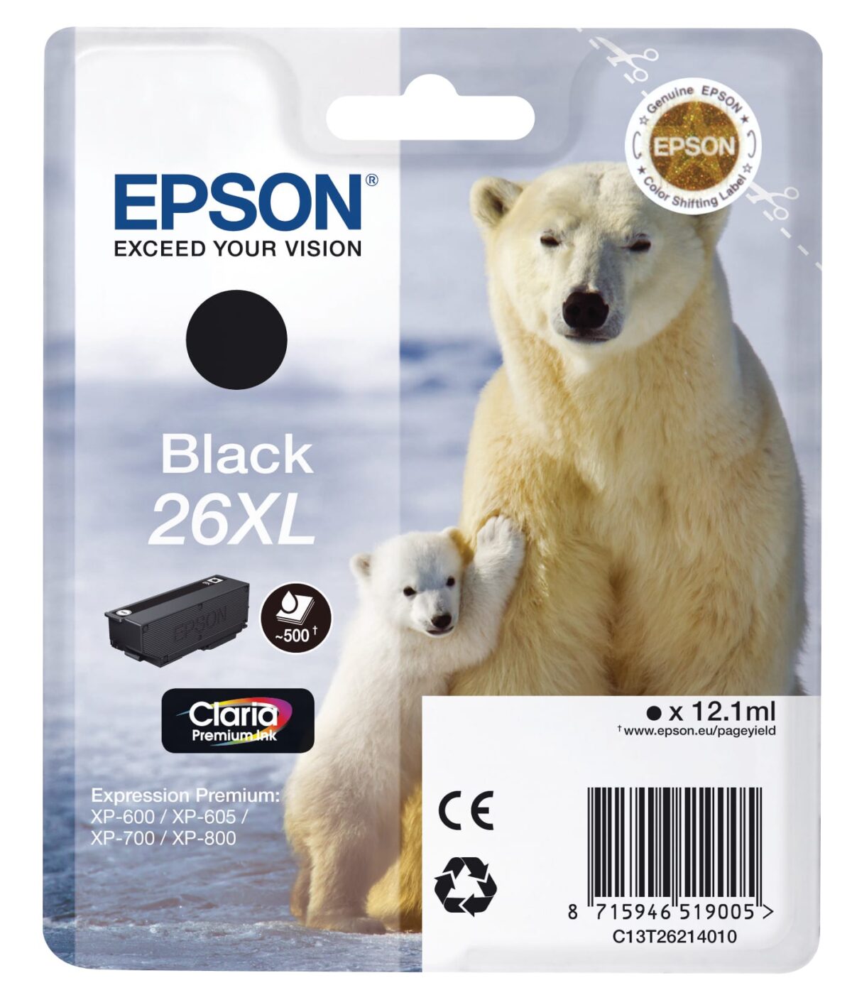 EPSON Tintenpatrone 26XL schwarz T262140 XP 700/800 500 Seiten – Hochwertig & günstig bei ShopDeca