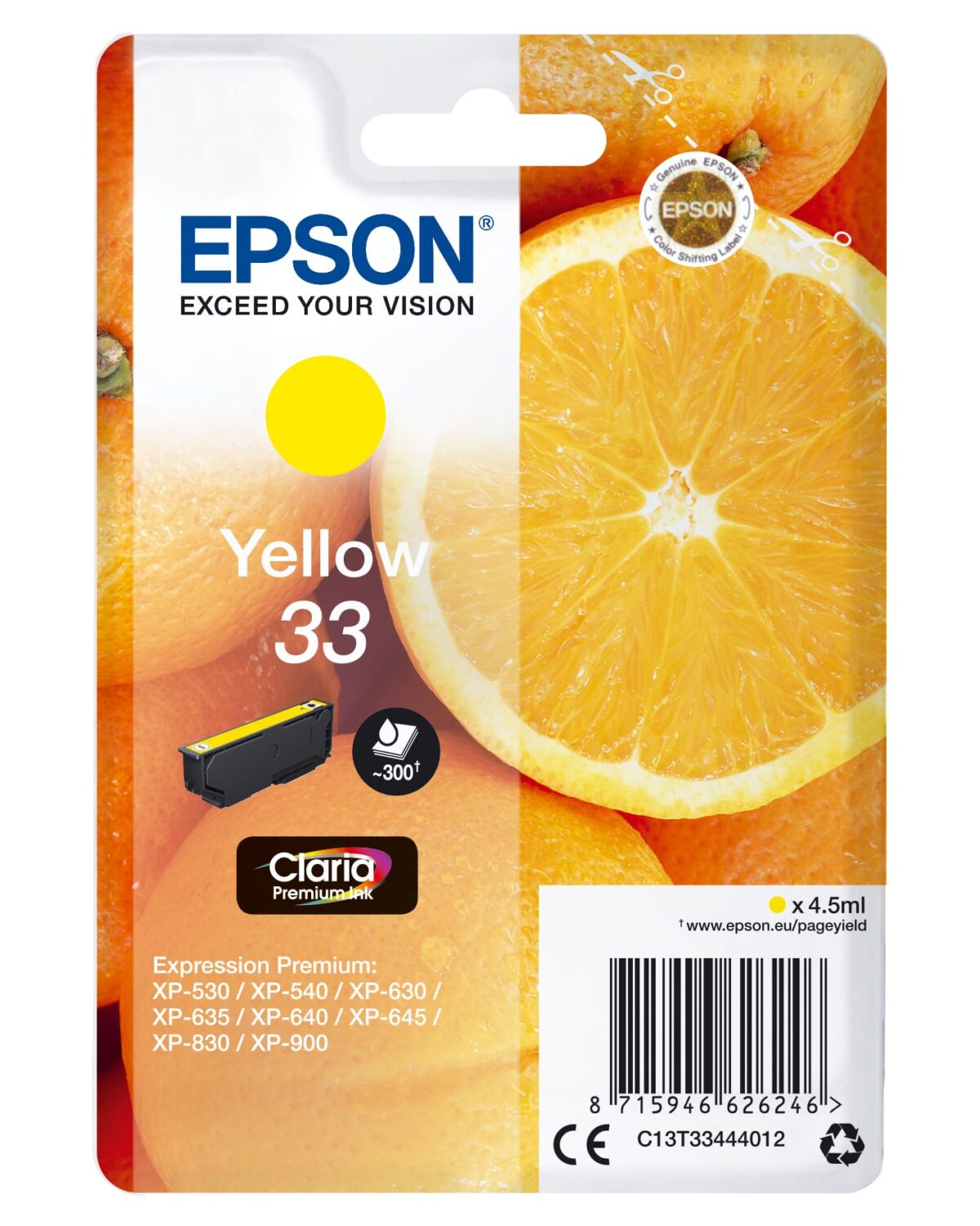 EPSON Tintenpatrone yellow T334440 XP-530/630/830 300 Seiten – Hochwertig & günstig bei ShopDeca