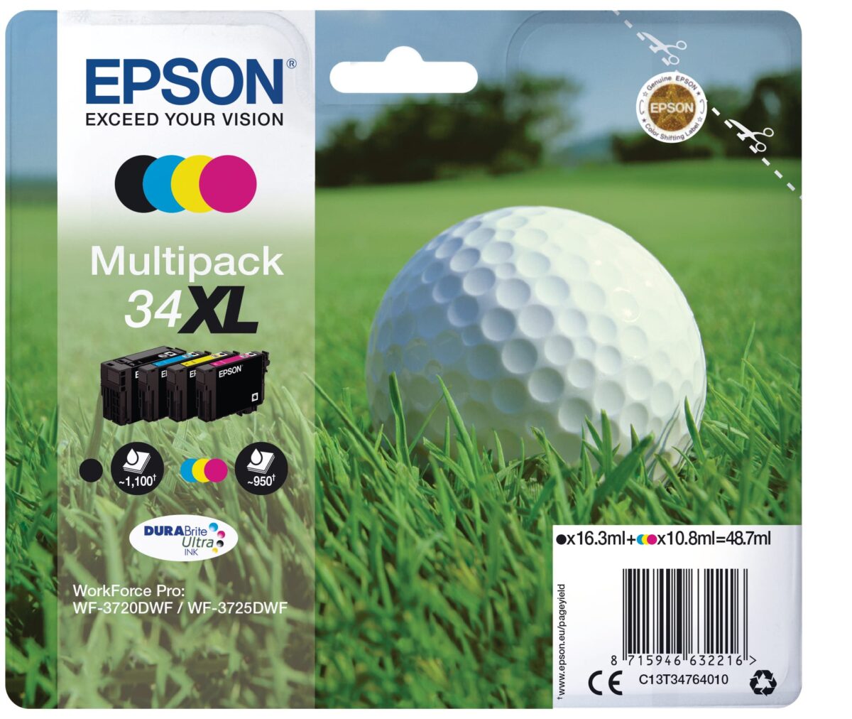 EPSON Multipack Tinte XL CMYBK T347640 WF-3720/3725DWF 4-color – Hochwertig & günstig bei ShopDeca