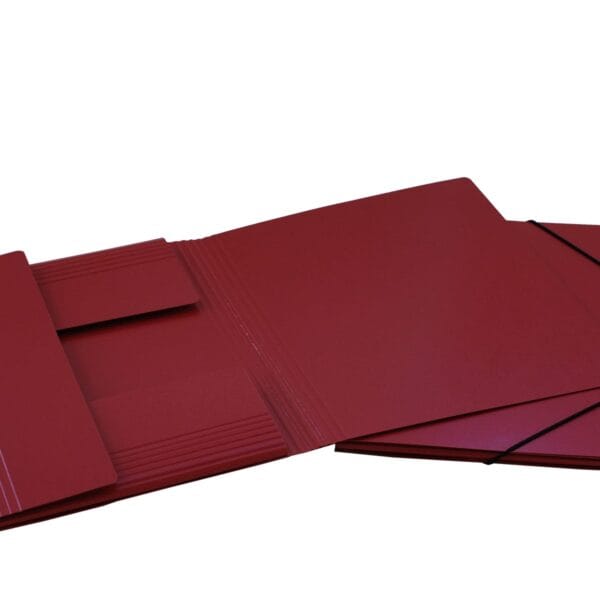EROLA Gummibandmappe 650my A4 33299 rot Pressspan 3 Klappen