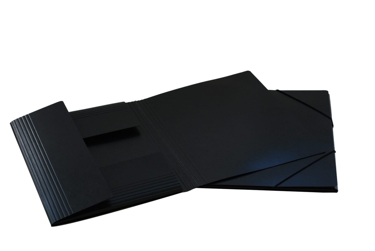EROLA Gummibandmappe 650my A4 33299 schwarz Pressspan 3 Klappen – Hochwertig & günstig bei ShopDeca