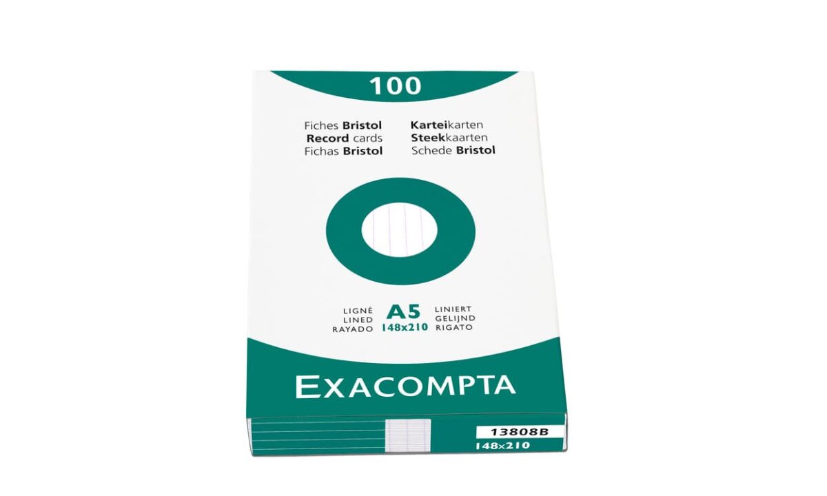 EXACOMPTA Karteikarten liniert A5 13808B weiss 100 Stück – Hochwertig & günstig bei ShopDeca