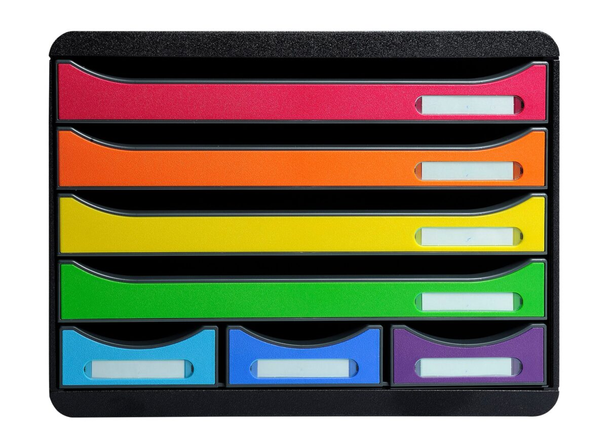 EXACOMPTA Schubladenbox Store-Box Mini 307798D schwarz/Regenbogen, 7 Schubl. – Hochwertig & günstig bei ShopDeca