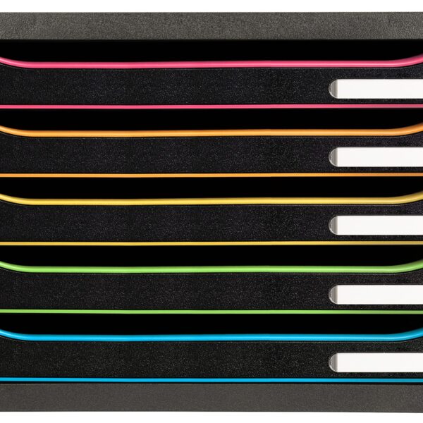 EXACOMPTA Schubladenbox Big-Box Plus 308914D schwarz/Harlekin, 5 Schubl.