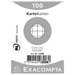 EXACOMPTA Karteikarten kariert 5mm A8 3208B weiss 100 Stück