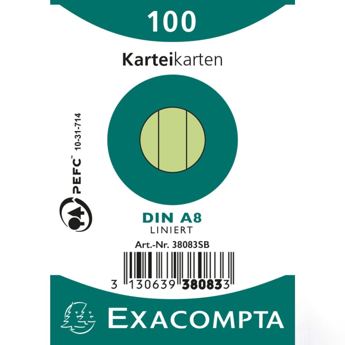 EXACOMPTA Karteikarten liniert A8 38083SB grün 100 Stück – Hochwertig & günstig bei ShopDeca
