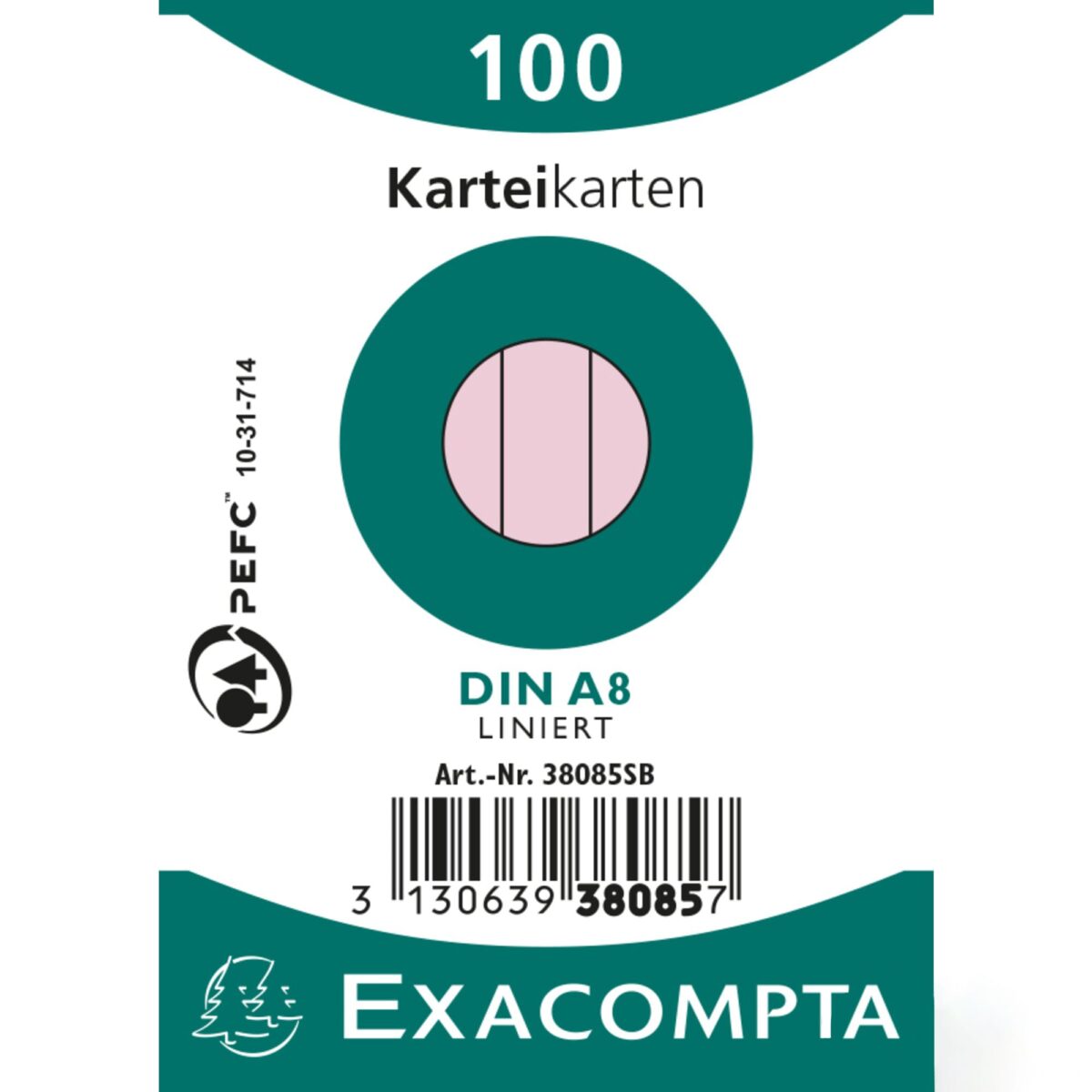 EXACOMPTA Karteikarten liniert A8 38085SB rosa 100 Stück – Hochwertig & günstig bei ShopDeca