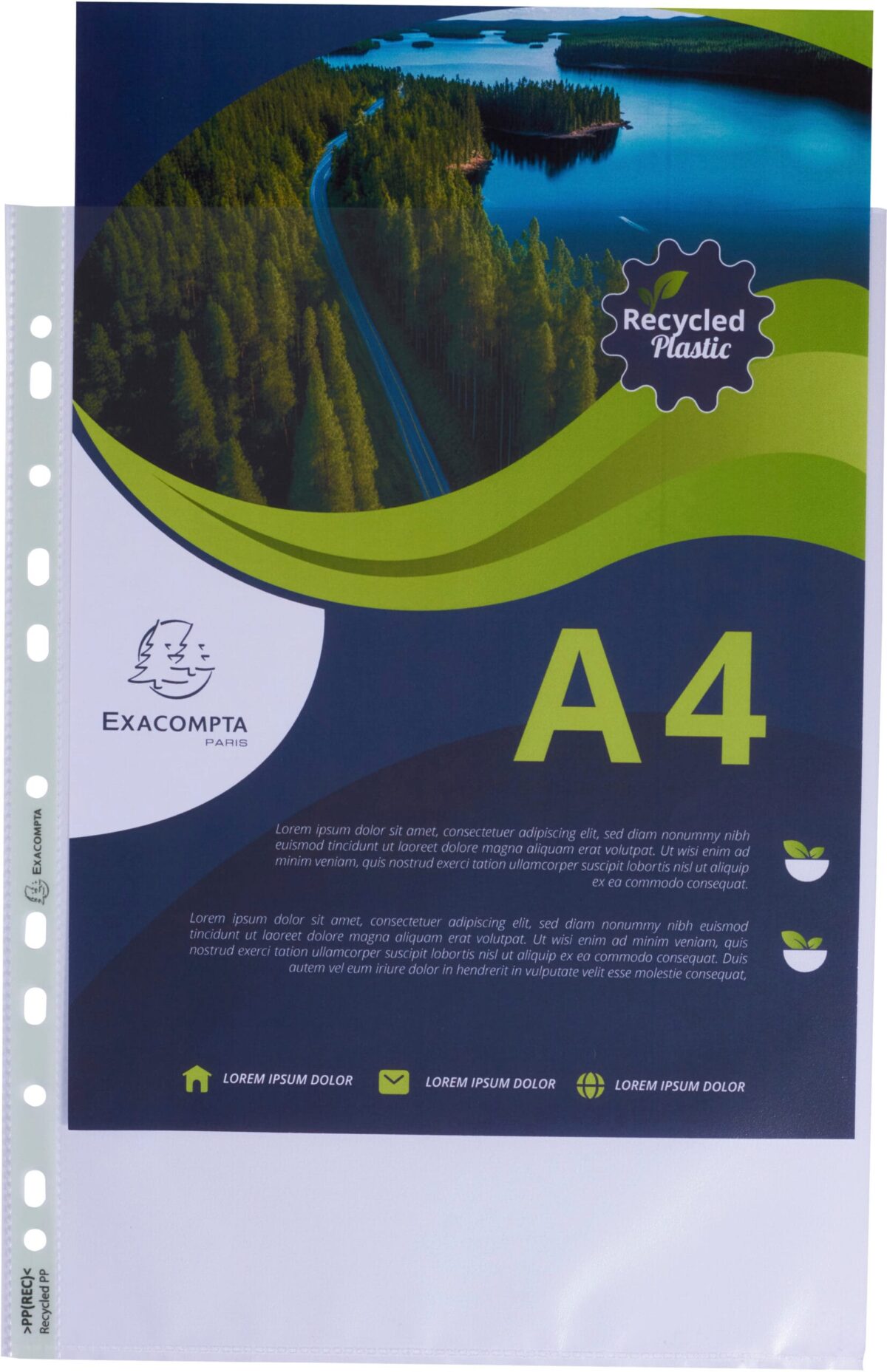 EXACOMPTA Zeigetaschen PP Rec 60my A4 5320E transparent genarbt 100 Stück – Hochwertig & günstig bei ShopDeca
