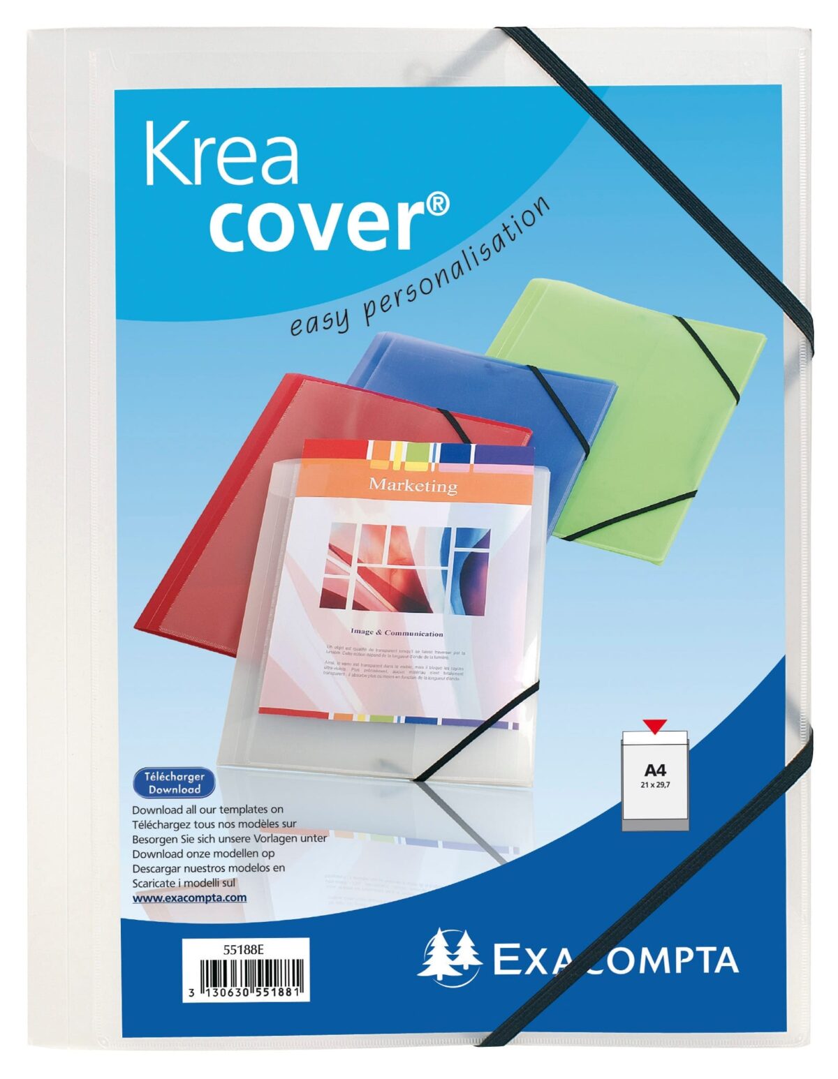 EXACOMPTA Gummibandmappe A4 55188E weiss-transp. – Hochwertig & günstig bei ShopDeca