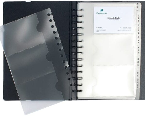 EXACOMPTA Visitenkarten-Buch 145x220mm 75034E schwarz 120 Karten