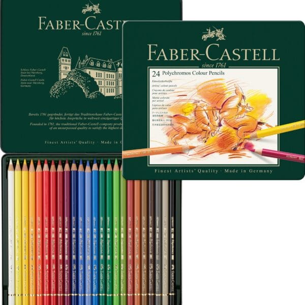 FABER-CASTELL Farbstift 110024 Polychromos 24er Metalletui