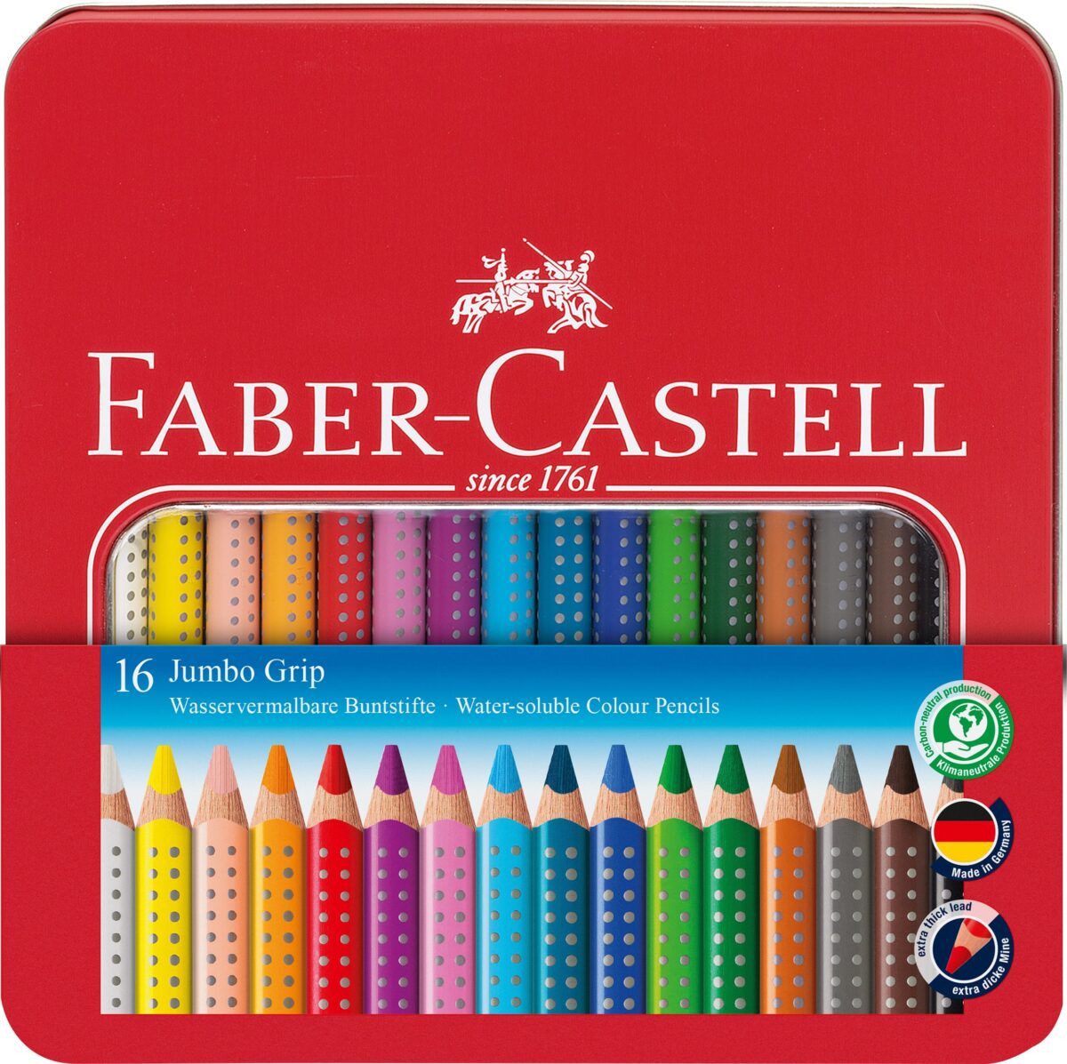 FABER-CASTELL Farbstifte Jumbo Grip 110916 16 Farben Metalletui – Hochwertig & günstig bei ShopDeca