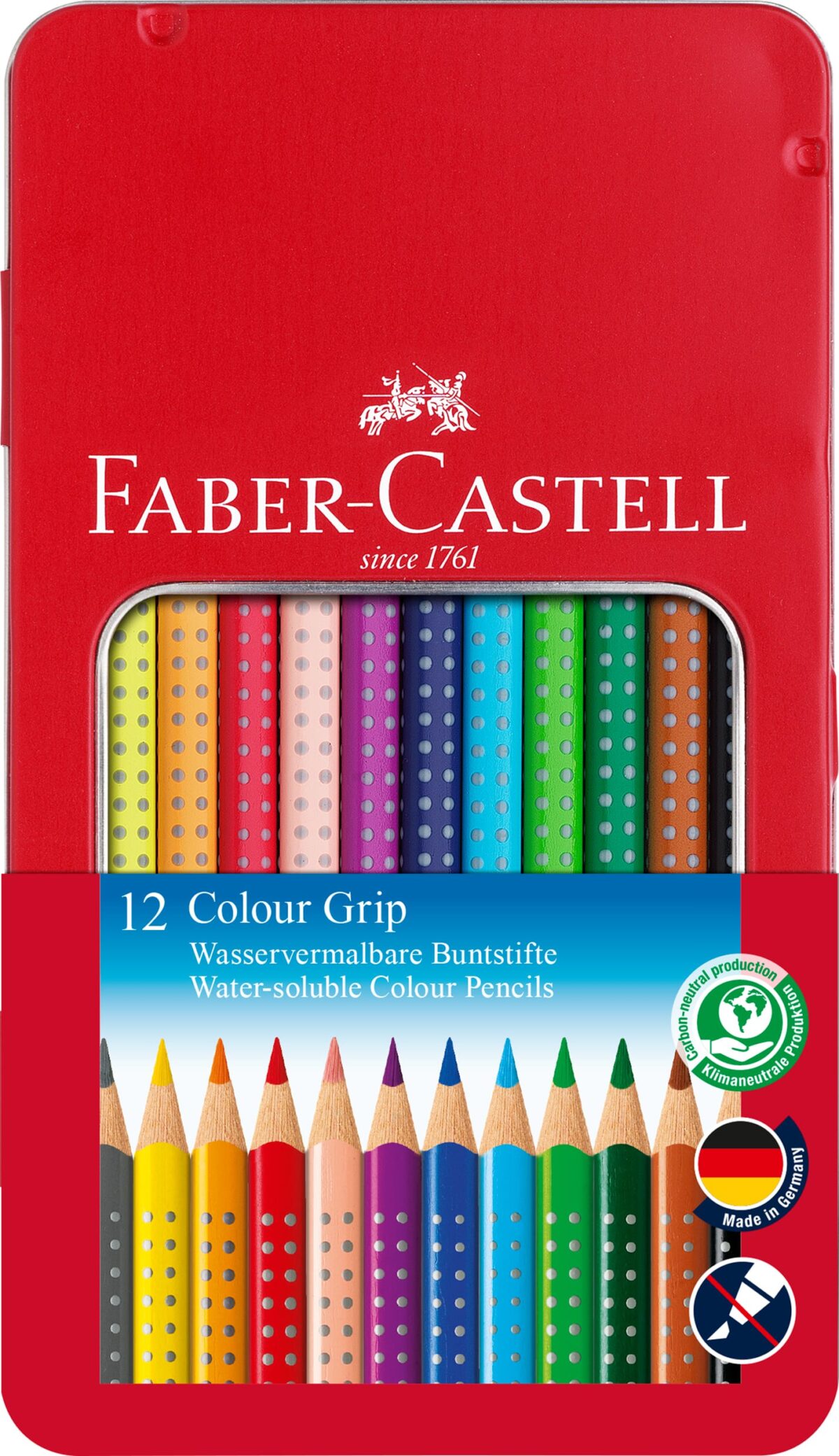 FABER-CASTELL Farbstifte Colour Grip 112413 12 Farben Metalletui – Hochwertig & günstig bei ShopDeca