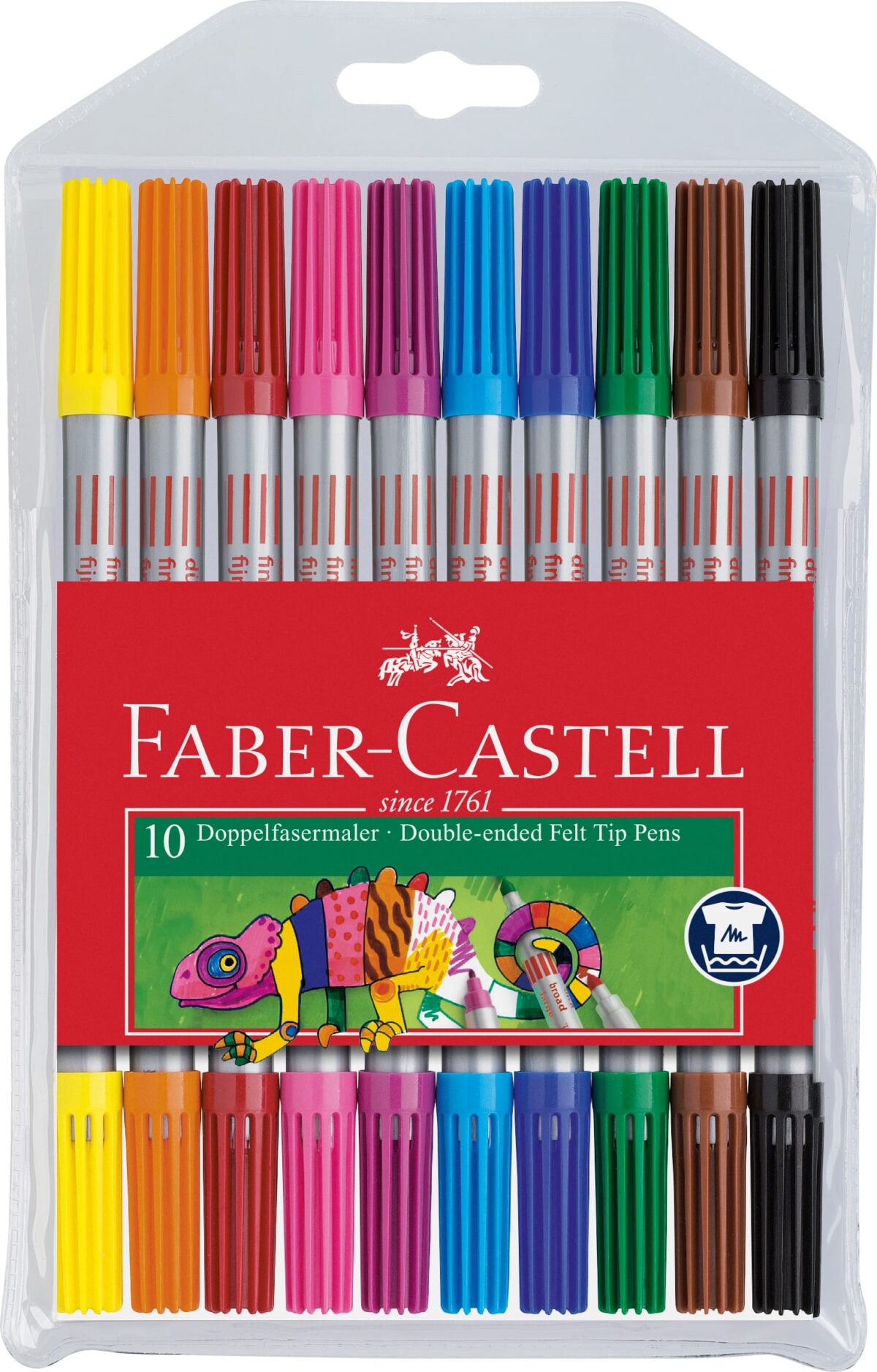 FABER-CASTELL Doppelfasermaler 1/3-5mm 151110 10 Farben, Etui – Hochwertig & günstig bei ShopDeca