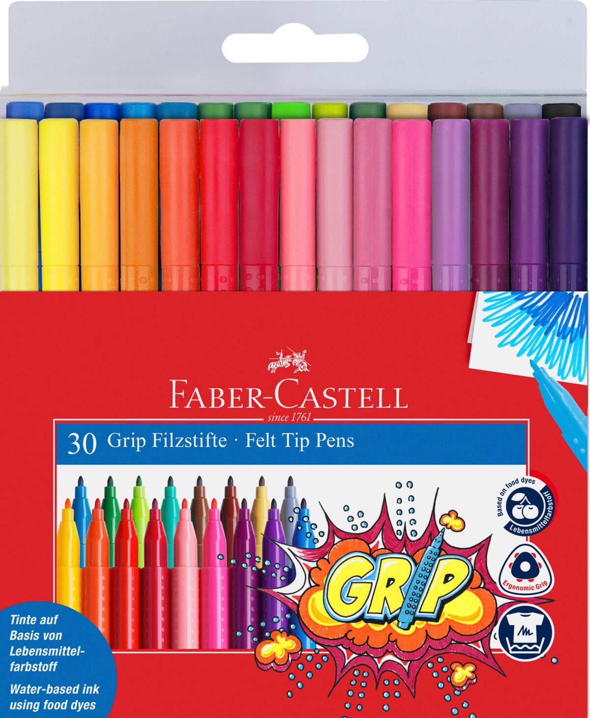 FABER-CASTELL Filzstift Grip Colours 3mm 155335 assortiert 30 Stück – Hochwertig & günstig bei ShopDeca