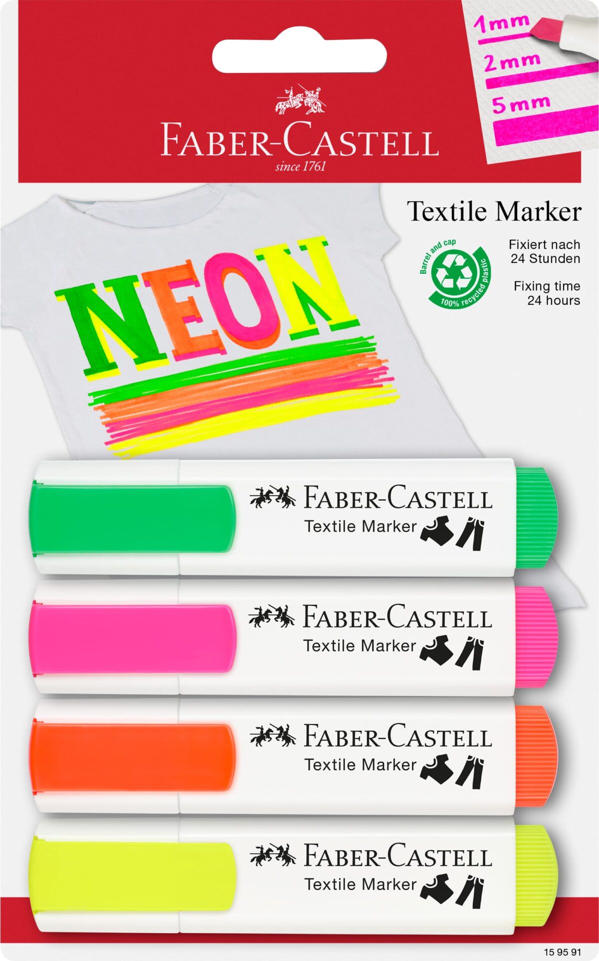FABER-CASTELL Textilmarker 1.2-5mm 159591 multicolor 4 Stück – Hochwertig & günstig bei ShopDeca