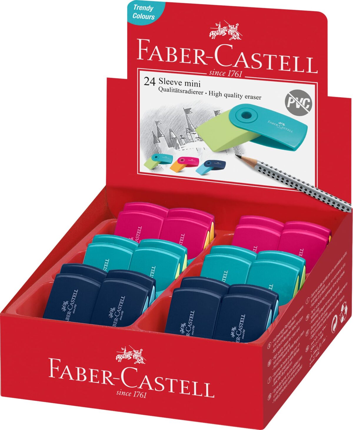 FABER-CASTELL Radierer Sleeve Mini 182445 div. Farben ass. 1 Stück – Hochwertig & günstig bei ShopDeca