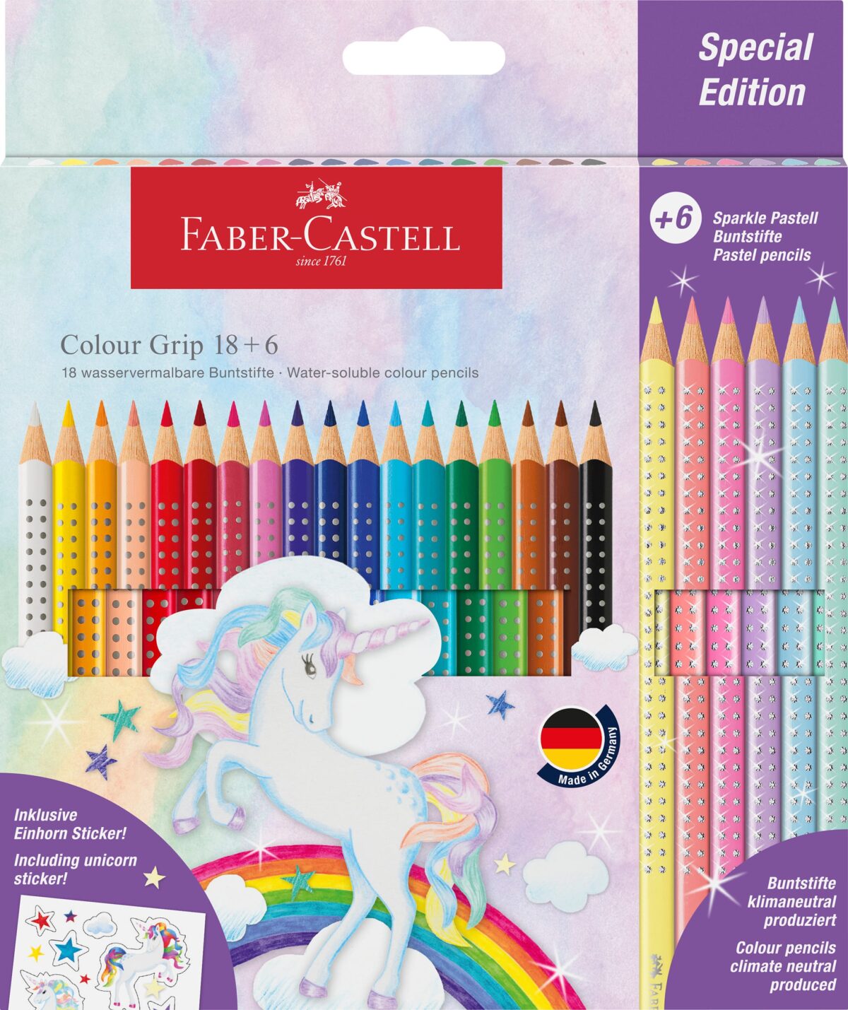 FABER-CASTELL Farbstift Colour Grip 201543 Einhorn 18 + 6 – Hochwertig & günstig bei ShopDeca