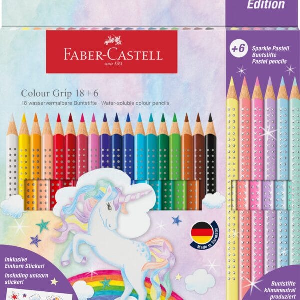 FABER-CASTELL Farbstift Colour Grip 201543 Einhorn 18 + 6
