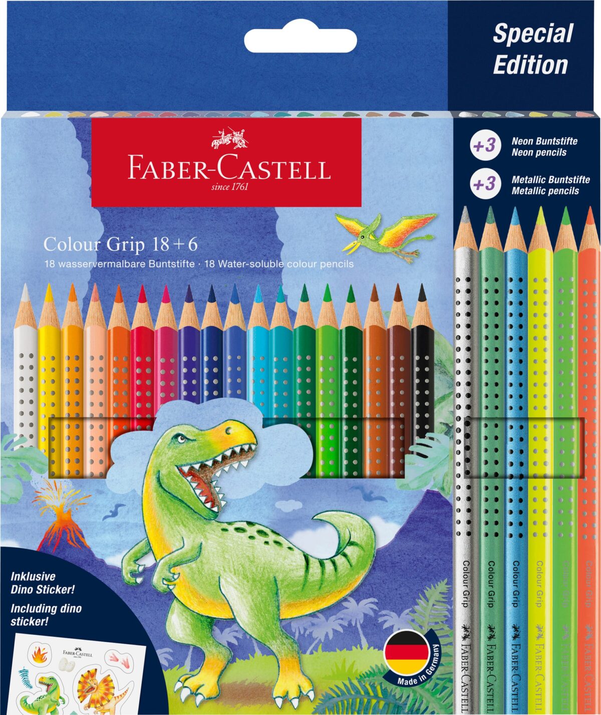 FABER-CASTELL Farbstifte Colour Grip 201546 Dino 18+6 Stück – Hochwertig & günstig bei ShopDeca