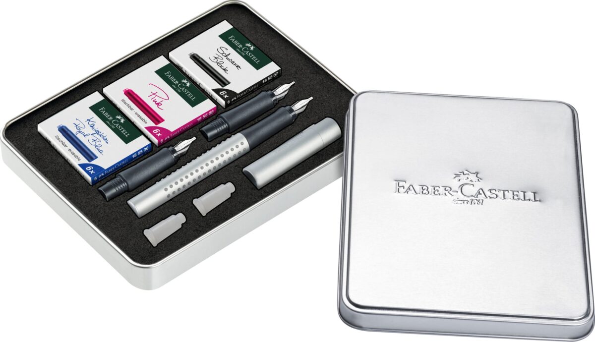 FABER-CASTELL Grip Füller Calligraphy 201629 silber, 3 Stück – Hochwertig & günstig bei ShopDeca