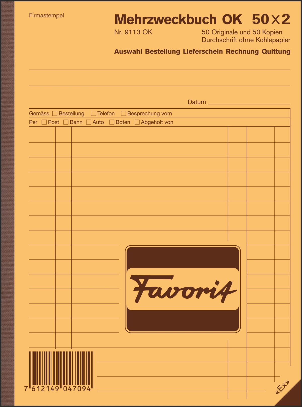 FAVORIT Mehrzweckbuch Deutsch A5 9113 OK Durchschreibepapier 50x2 Blatt – Hochwertig & günstig bei ShopDeca