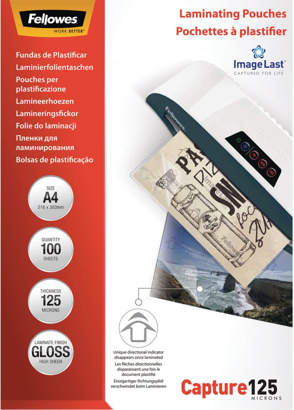 FELLOWES Laminiertasche 216x303mm 5307407 glanz, 125my 100 Stk – Hochwertig & günstig bei ShopDeca